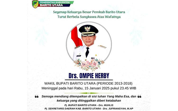Pemkab Barito Utara Berbelasungkawa atas Wafatnya Mantan Wakil Bupati Ompie Herby