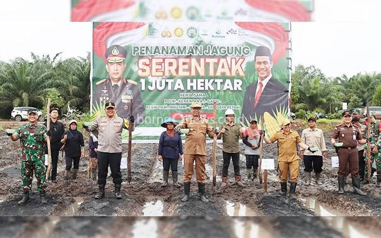 Penanaman Jagung Serentak 1 Juta Hektare, Kapolres Kapuas Tegaskan Komitmen Dukung Ketahanan Pangan