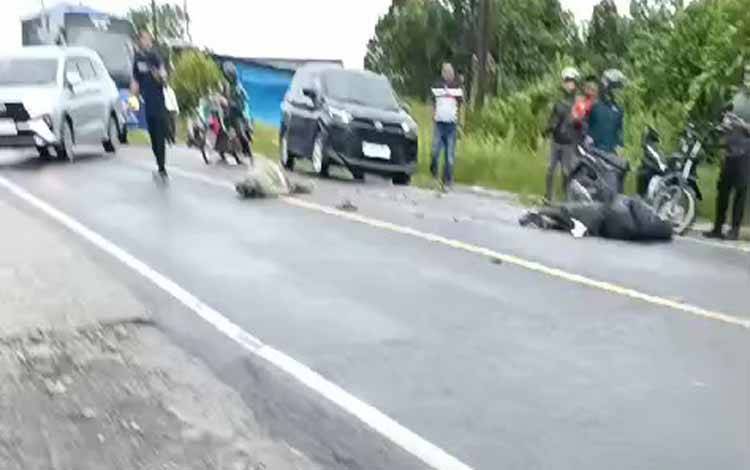 Kecelakaan Beruntun di Jalan Ahmad Yani Pangkalan Bun, Tiga Pengendara Alami Luka Serius