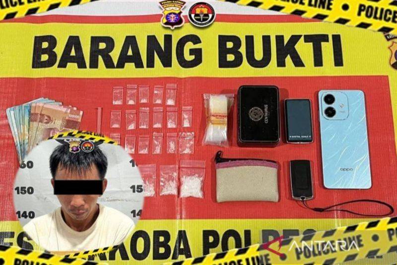 Polres Kapuas Tangkap Seorang Pengedar 21 Paket Sabu Siap Edar