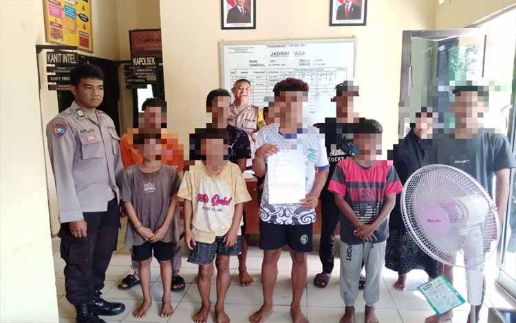 5 Anak Diamankan Polsek Sabangau Diduga Konsumsi Lem Fox