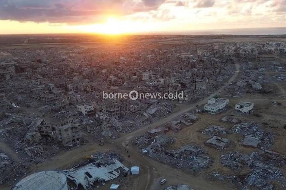 Ilustrasi Jalur Gaza yang luluh lantak akibat 15 bulan serangan Israel. ANTARA/Anadolu/py