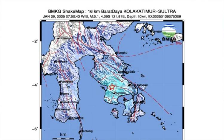 BMKG Sebut Gempa Bumi Magnitudo 5,1 Kembali Guncang Kolaka Timur