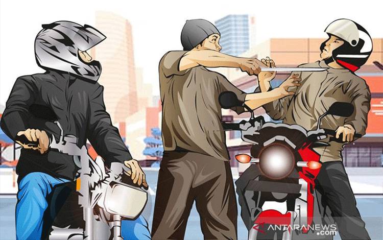Ilustrasi - aksi pembegalan dengan kekerasan di jalanan. Antara.