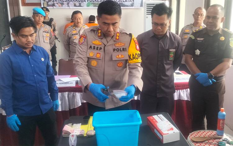 Polres Barito Selatan Musnahkan Barang Bukti Sabu Seberat 59,68 Gram
