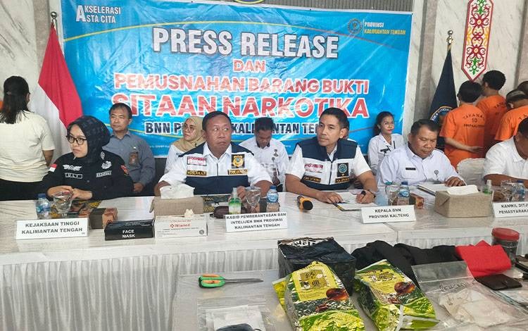 BNNP Kalteng Musnahkan 2,5 Kg Sabu, 105 Gram Ganja, dan 2.680 Pil CC