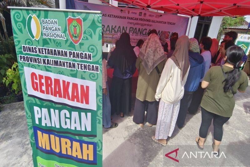 Dishanpang Kalteng menggelar Gerakan Pangan Murah di Palangka Raya, Rabu (5/2/2025). (ANTARA/Muhammad Arif Hidayat)