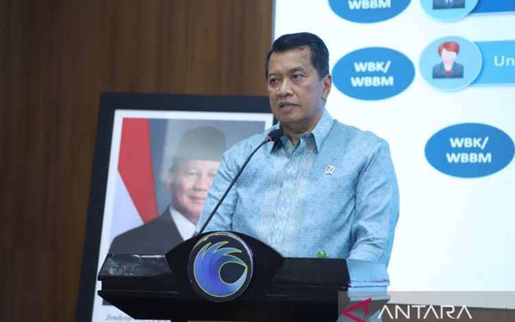 Wakil Menteri PANRB Purwadi Arianto dalam acara Pencanangan Pembangunan Zona Integritas dan Komitmen Bersama Kementerian HAM Tahun 2025 di Jakarta, Jumat (31/01/2025). (ANTARA/HO-Humas Kementerian PANRB)