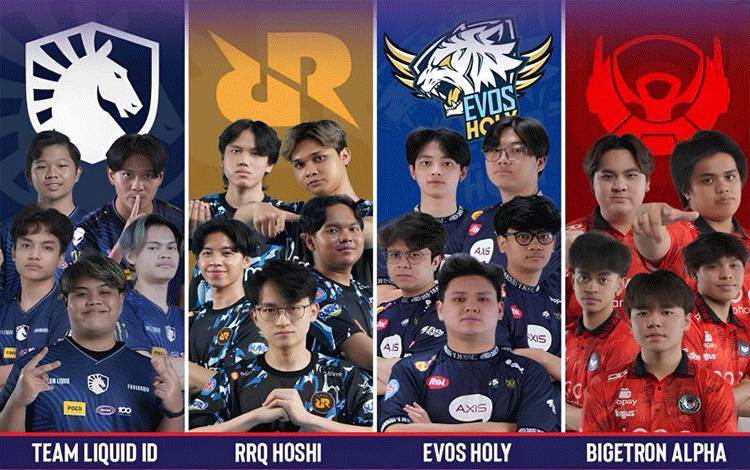 Tim Indonesia Team Liquid ID, RRQ Hoshi, Evos Holy, Bigetron Alpha, bersiap untuk ESL Mobile Legends: Bang Bang (MLBB) Season 6 Challenge Finals APAC di Persada Johor International Convention Center, Johor, Malaysia, pada 10-16 Februari 2025. (instagram.com/ESL Indonesia)