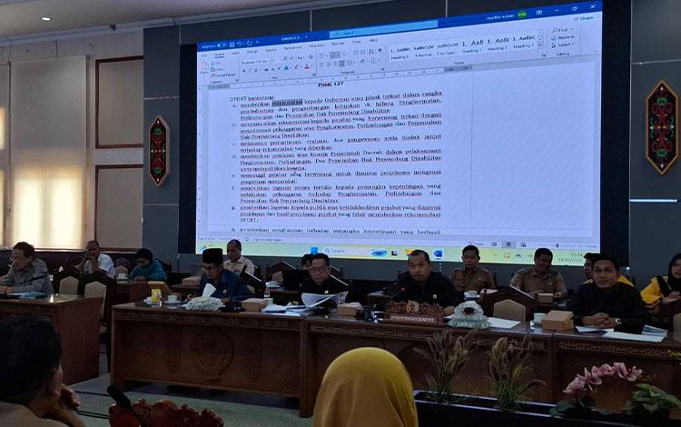 DPRD Kalteng Sepakati Pembahasan Raperda Pemenuhan Hak Penyandang Disabilitas