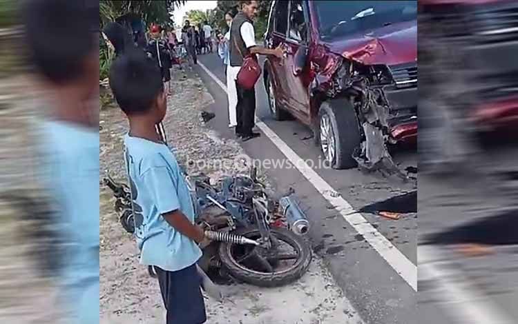 Motor Terlibat Kecelakaan dengan Mobil, Seorang Pria Meninggal di Seranggas Kotim