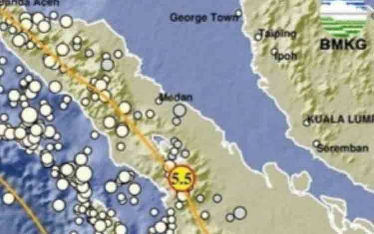 Gempa Magnitudo 5,5 Guncang Tapanuli Utara