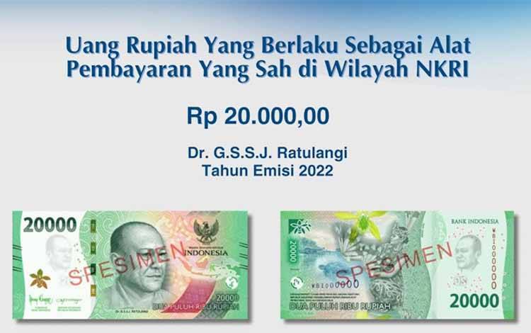 BI Kalteng Kenalkan Uang Kertas Rp20 Ribu Tahun Emisi 2022 Cegah Peredaran Uang Palsu di Hari Besar Keagamaan