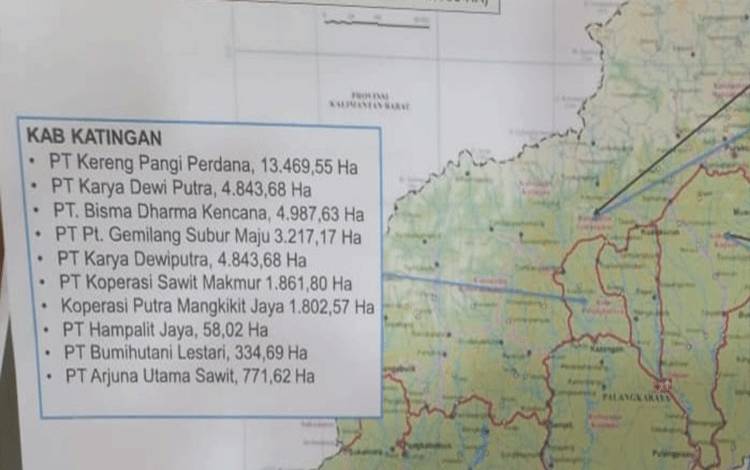 Ini perusahaan di Katingan yang diduga menggarap lahan di kawasan hutan yang kini telah disita Satgas Garuda PKH. (FOTO: IST)
