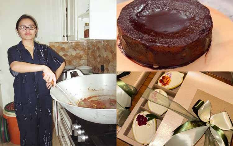 Prilly Latuconsina (kiri) memasak untuk Lebaran 2025, kue cokelat buatan Bunga Citra Lestari (kanan atas), dan hidangan lemon posset buatan Ariel Tatum (kanan bawah). (Instagram/@prillylatuconsina96/@Itsmebcl/@arieltatum)