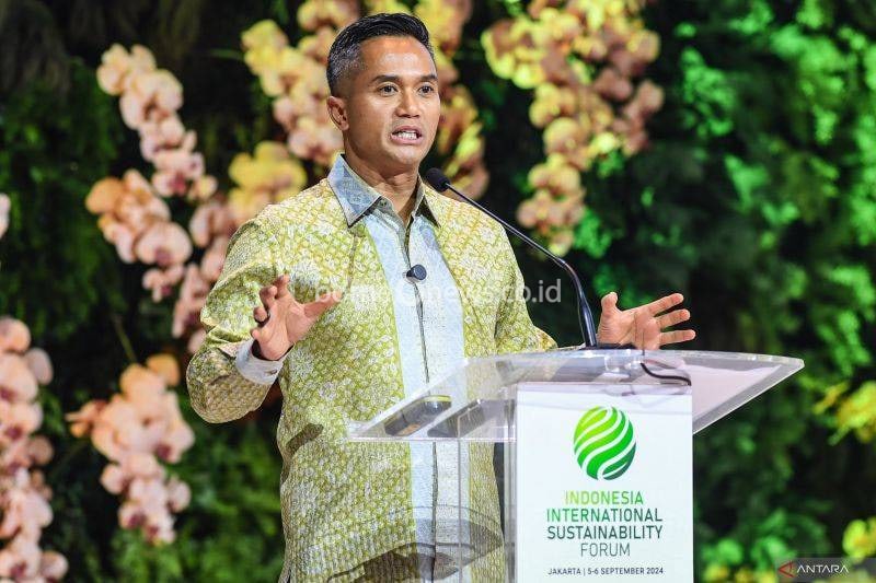 Direktur Utama & CEO PT Bakrie & Brothers Tbk Anindya Novyan Bakrie. ANTARA FOTO/Asprilla Dwi Adha/Spt.