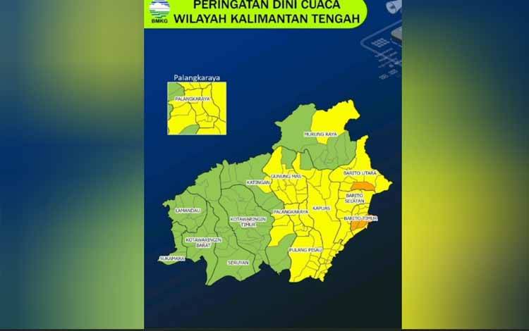 Prakiraan Cuaca Kalteng Seminggu ke Depan, Hujan Lebat dan Angin Kencang Berpotensi Terjadi
