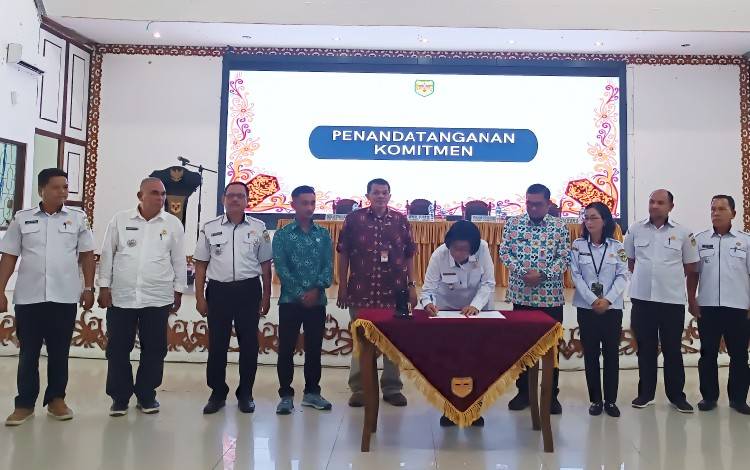 Wakil Bupati Gunung Mas hingga Seluruh Camat TTD Komitmen Bersama Pencegahan dan Percepatan penurunan Stunting