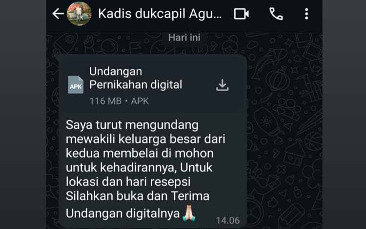 Nomor Kepala Disdukcapil Kotim Diretas untuk Modus Penipuan Undangan Digital