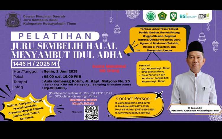 Jelang Iduladha, Juleha Kotim Gelar Pelatihan Juru Sembelih Halal di Aula Kemenag