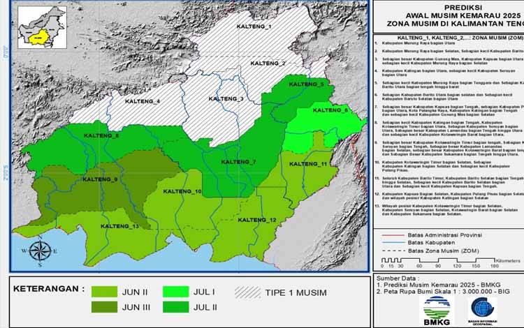 Kalteng Diprediksi Masuk Musim Kemarau Pertengahan Juni 2025
