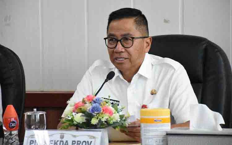 Plt Sekda Leonard S. Ampung Ikuti Rakor Pencegahan Korupsi Terkait Perencanaan dan Penganggaran di Kalteng. (FOTO: SETDA KALTENG)