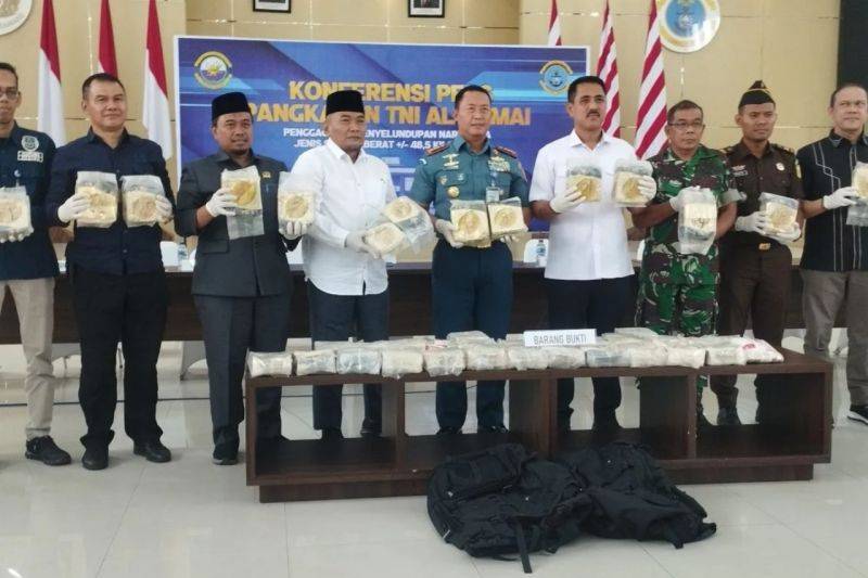 Lanal Gagalkan Penyelundupan 48,54 Kg Sabu Asal Malaysia