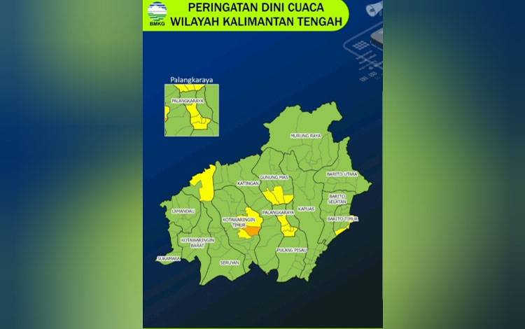 Prakiraan Cuaca Kalteng Seminggu Ke Depan, Hujan Lebat dan Angin Kencang
