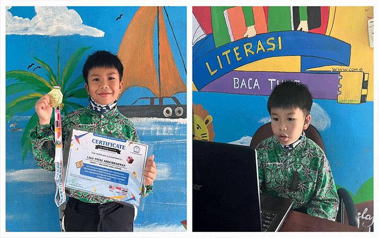 Cahaya dari Pelosok Sawit: Fayaz, Bocah 7 Tahun Peraih Emas Olimpiade Nasional Bahasa Inggris