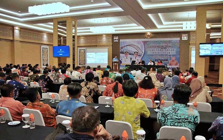 Rangkaian kegiatan bimtek pemetaan dasar batas desa Provinsi Kalteng. (FOTO:DPMD KALTENG)