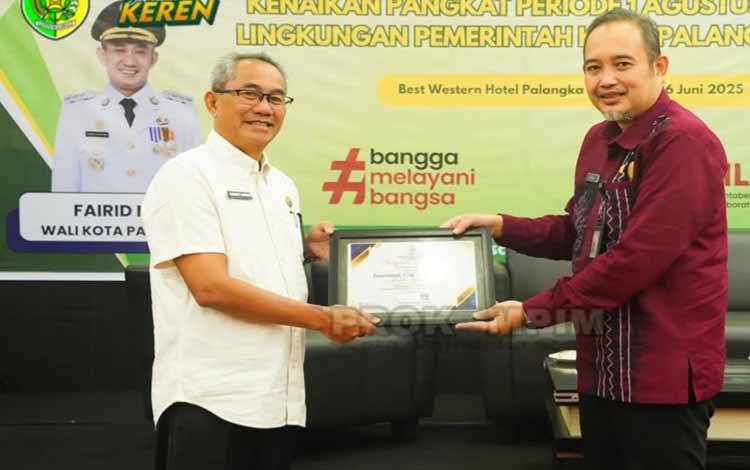 Pemko Palangka Raya Raih Penghargaan Terbaik I dalam Proses Kenaikan Pangkat ASN