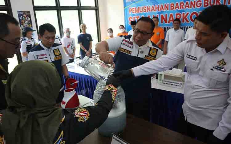 BNN Kalteng Musnahkan Bukti Bukti Narkoba Hasil Pengungkapan Mei-Juni