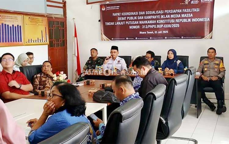 KPU Barito Gelar Rakor Persiapan Debat Publik dan Kampanye Iklan PSU Pilkada 2025