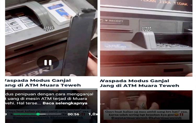 Modus Penipuan Ganjal Slot Uang di ATM Terjadi di Muara Teweh