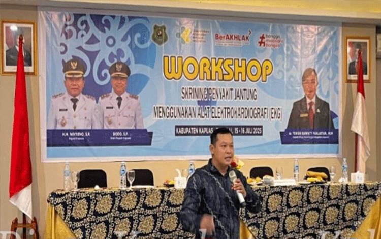 Kegiatan Workshop Skrining Penyakit Jantung Menggunakan Alat EKG pada Rabu, 16 Juli 2025 di Hotel Fovere, Kuala Kapuas. (IST)
