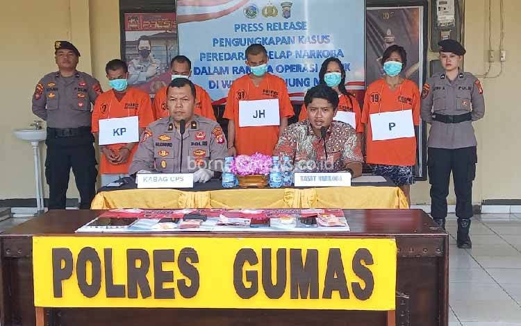 Polres Gunung Mas Bekuk 5 Tersangka Tindak Pidana Narkotika pada Operasi ANTIK Telabang 2025