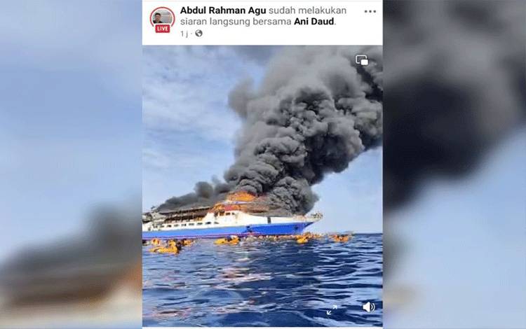 KM Barcelona 5 Terbakar di Perairan Talise-Minahasa Utara