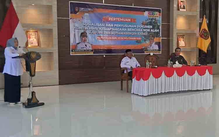 Bupati Kobar Dorong Sinergi Antar-sektor Dalam Penyusunan Dokumen Kontijensi Bencana Non Alam