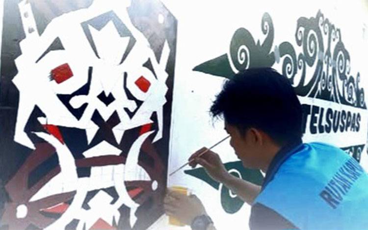 WBP Rutan Kuala Kapuas Tunjukkan Kreativitas Melalui Pembuatan Mural