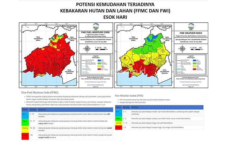 Zona Merah, BMKG Ingatkan Potensi Karhutla di Kalteng Sangat Tinggi