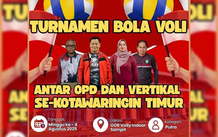 Dispora Kotim Semarakkan HUT ke-18 RI dengan Turnamen Bola Voli Antar OPD