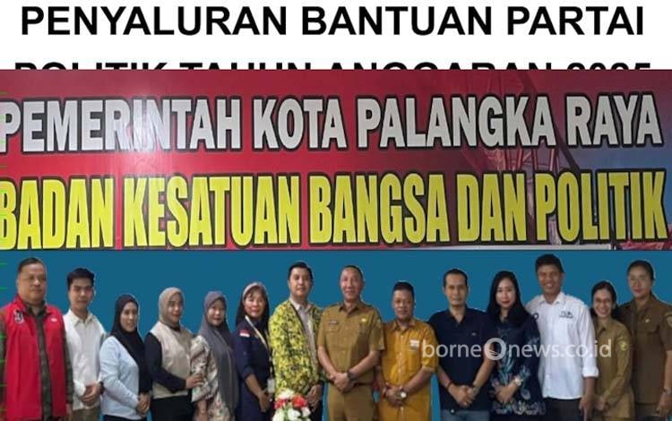 Foto bersama penyaluran bantuan keuangan Parpol (Foto: Diskominfo untuk Borneonews)