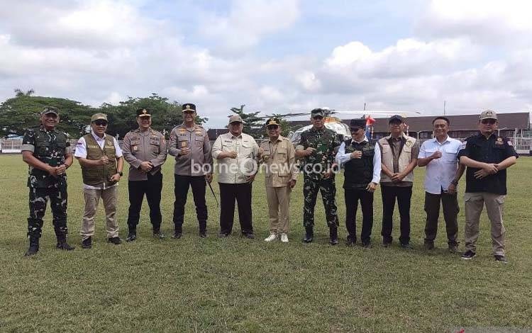 Rombongan Gubernur Kalteng Pantau PSU di Barito Utara lewat Helikopter