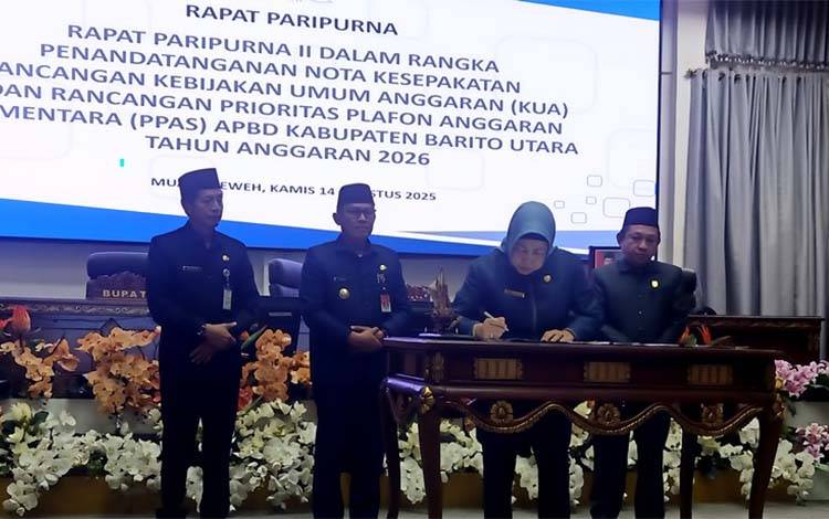 DPRD-Pemkab Barito Utara Teken Nota Kesepakatan KUA-PPAS APBD 2026