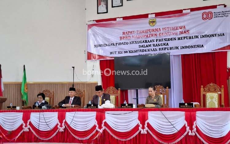 Tanggapan Bupati Gunung Mas Usai Ikuti Rapat Paripurna Mendengarkan Pidato Kenegaraan Presiden RI