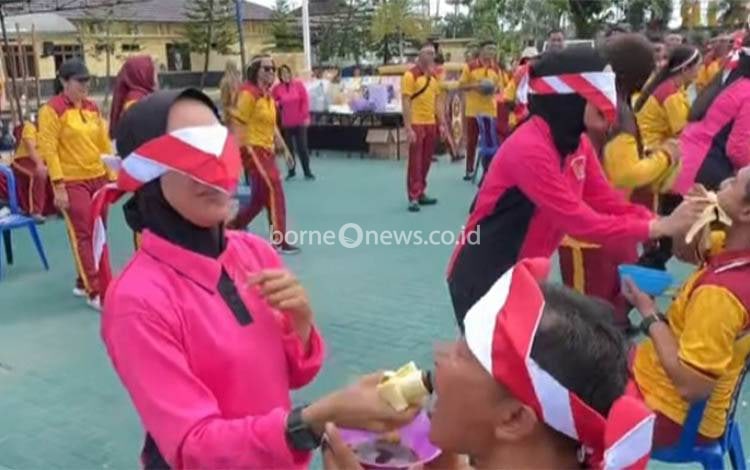 Polwan Polres Kapuas Gelar Olahraga Bersama dan Perlombaan Meriah Peringati Hari Jadi ke-77