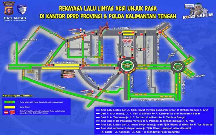 Polisi Umumkan Rekayasa Lalu Lintas Terkait Unjuk Rasa di DPRD Kalteng