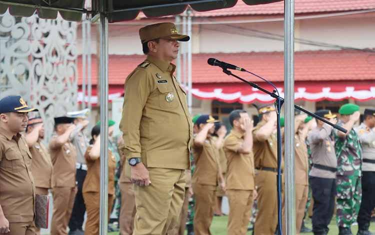 Bupati Ajak Warga Barito Timur Jaga Persatuan Lewat Apel Gabungan dan Doa Bersama