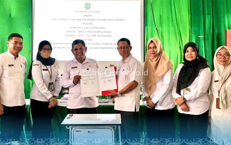 Disdukcapil Seruyan Gandeng SD Negeri 1 Kuala Pembuang I Percepat Layanan Kartu Identitas Anak