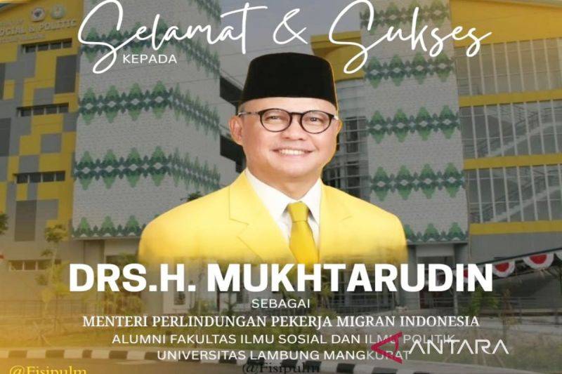 Selabaran - Menteri Perlindungan Pekerja Migran Indonesia (PPMI) Mukhtarudin merupakan alumni Fisip Universitas Lambung Mangkurat (ULM) Kalimantan Selatan. (ANTARA/HO-ULM)